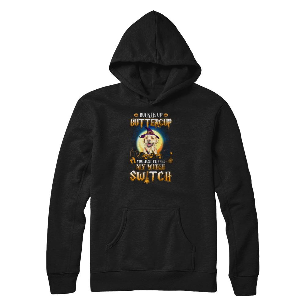 Buckle Up Buttercup Halloween Witch Labrador Costume-T-Shirt & Tank Top-Pullover Hoodie-Black