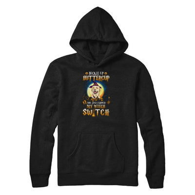 Buckle Up Buttercup Halloween Witch Labrador Costume-T-Shirt & Tank Top-Pullover Hoodie-Black