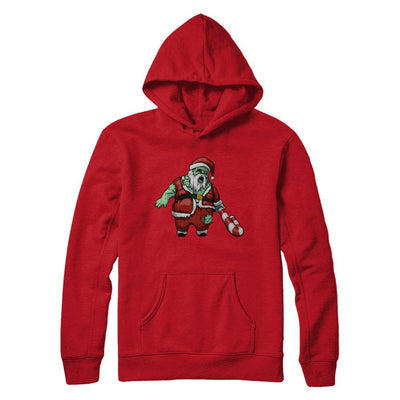 Zombie Santa Scary Christmas Halloween Costume-T-Shirt & Hoodie-Pullover Hoodie-Red
