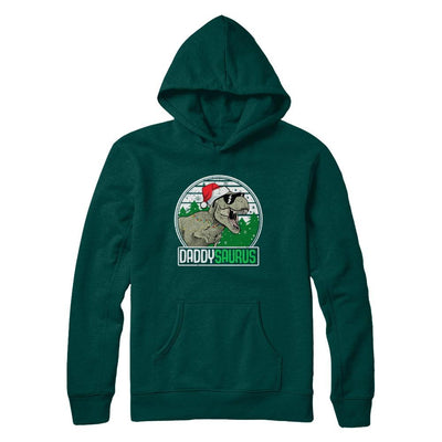 Daddysaurus Daddy Dinosaur T-Rex Family Christmas-T-Shirt & Sweatshirt-Pullover Hoodie-Deep Forest