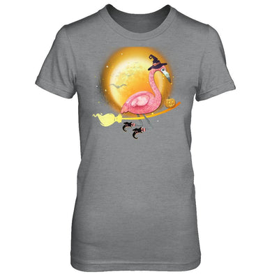 Funny Halloween Flamingo Witch Broom Scary-T-Shirt & Hoodie-Women's T-Shirt-Sport Grey