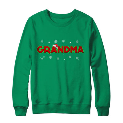 Grandma Christmas Santa Ugly Sweater Gift-T-Shirt & Sweatshirt-Crewneck Sweatshirt-Irish Green