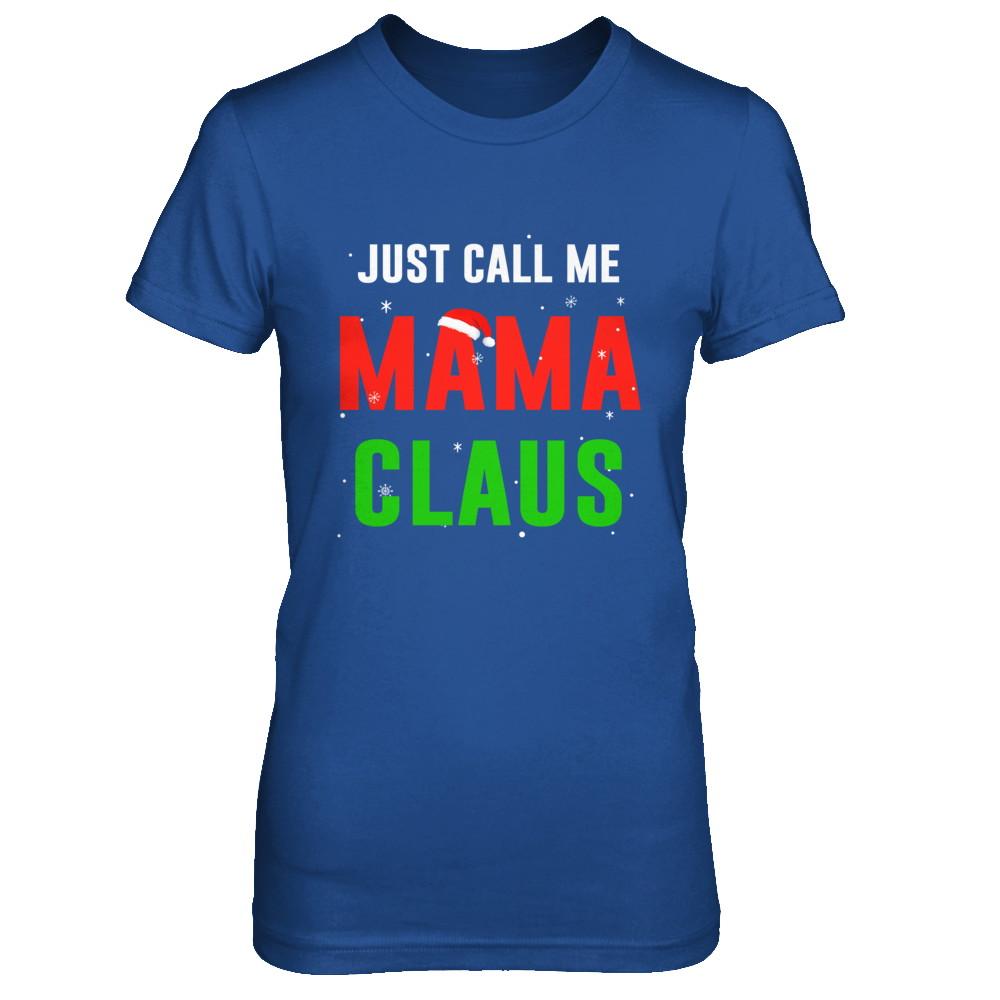 Santa Mama Claus Matching Family Christmas Pajamas-T-Shirt & Sweatshirt-Women's T-Shirt-Royal
