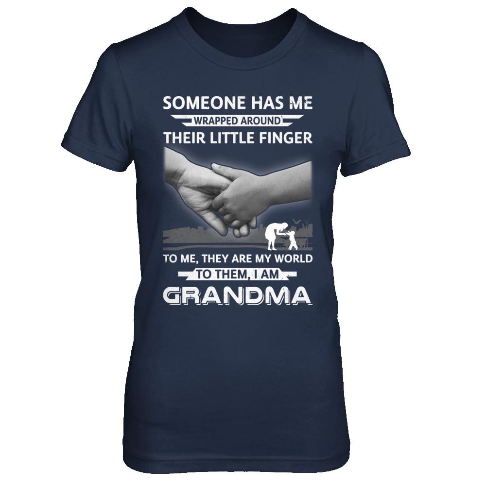 Someone Has Me Wrapped Around Their Little Finger Grandma-T-Shirt & Hoodie-Women's T-Shirt-Navy