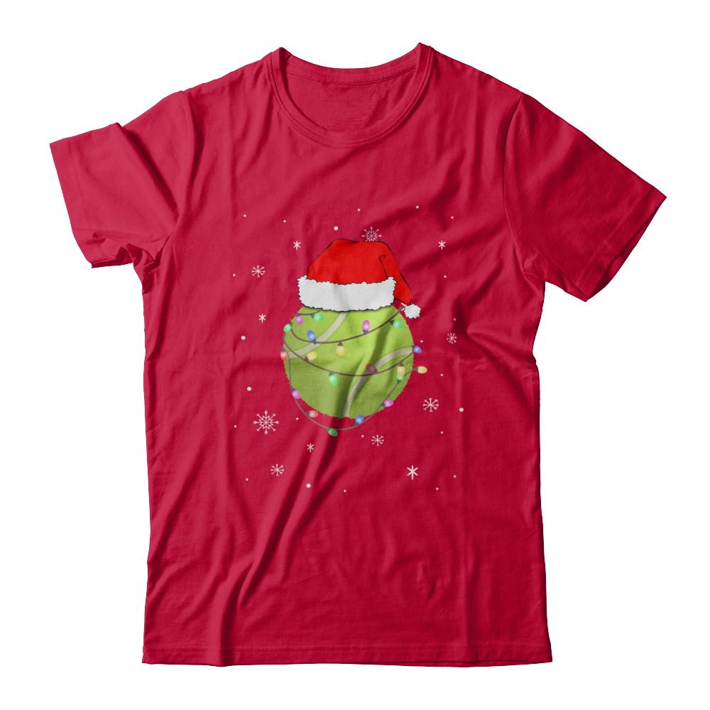 Santa Hat Tennis Christmas Gifts-T-Shirt & Sweatshirt-Classic T-Shirt-Red