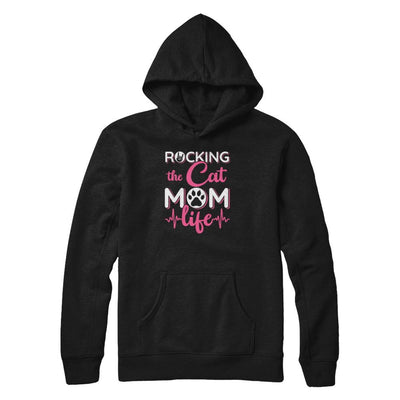 Rocking The Cat Mom Life-T-Shirt & Tank Top-Pullover Hoodie-Black