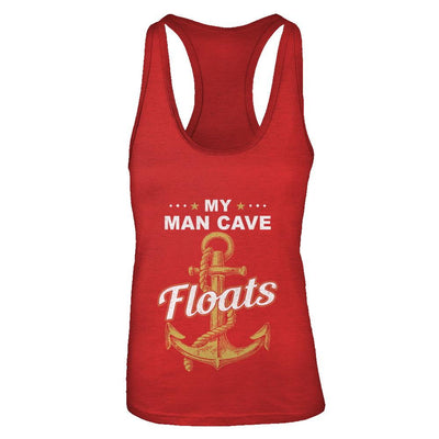 My Man Cave Floats Boat Wife's Sailor-T-Shirt & Tank Top-Women's Ideal Racerback Tank-Red