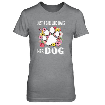 Just A Girl Who Loves Her Dog-T-Shirt & Tank Top-Women's T-Shirt-Sport Grey