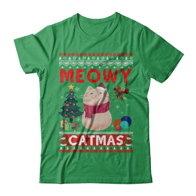 Meowy Catmas Ugly Sweater Cat Christmas-T-Shirt & Sweatshirt-Premium T-Shirt-Kelly Green