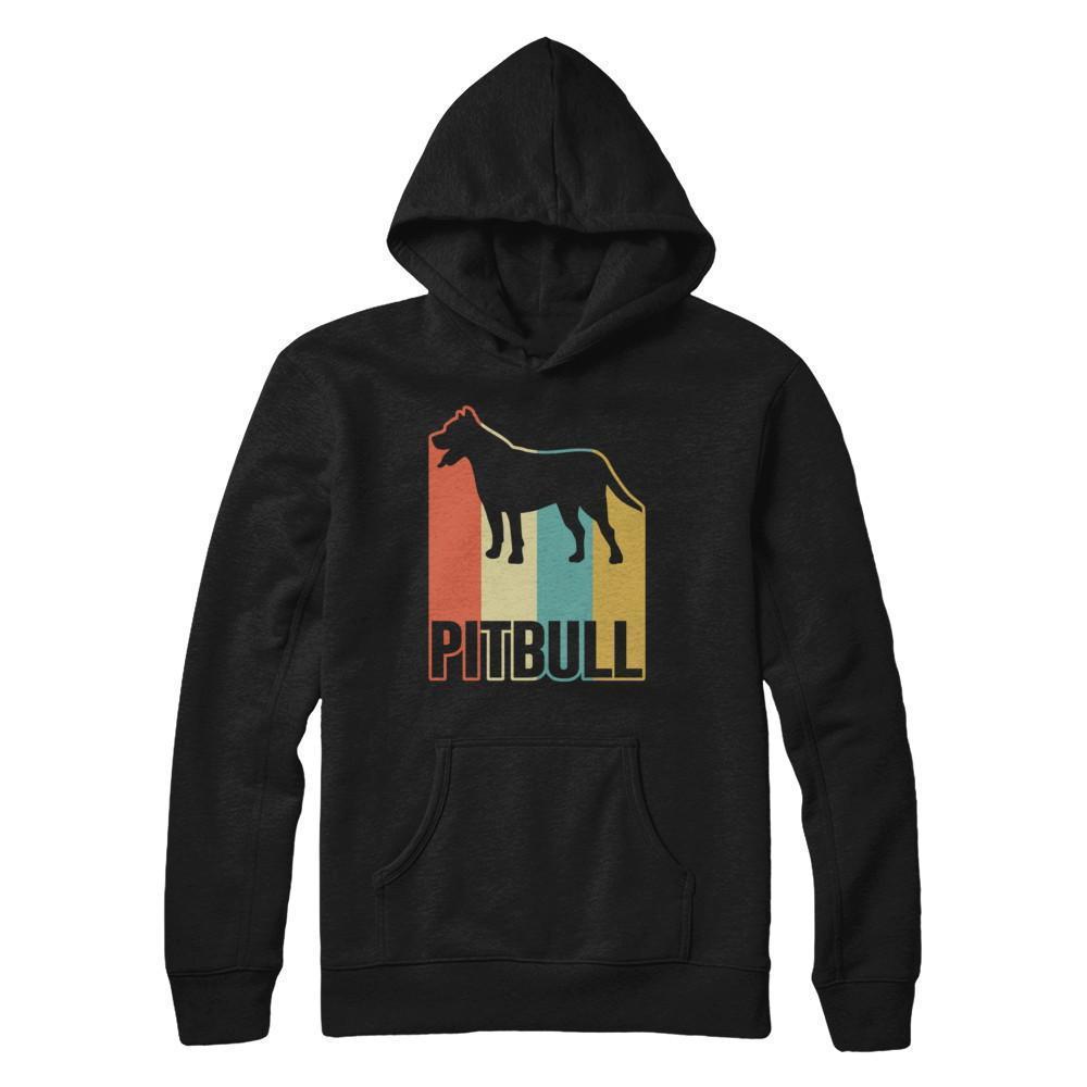 Classic Vintage Retro Style Pitbull Dog-T-Shirt & Hoodie-Pullover Hoodie-Black