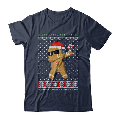 Dabbing Gingerbread Man Ugly Christmas Sweater-T-Shirt & Sweatshirt-Classic T-Shirt-Navy
