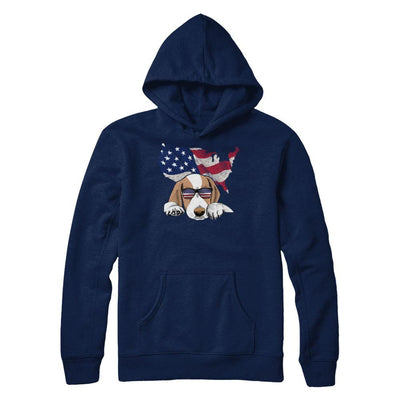Funny Patriot Beagle Dog 4Th Of July American Flag-T-Shirt & Hoodie-Pullover Hoodie-Navy