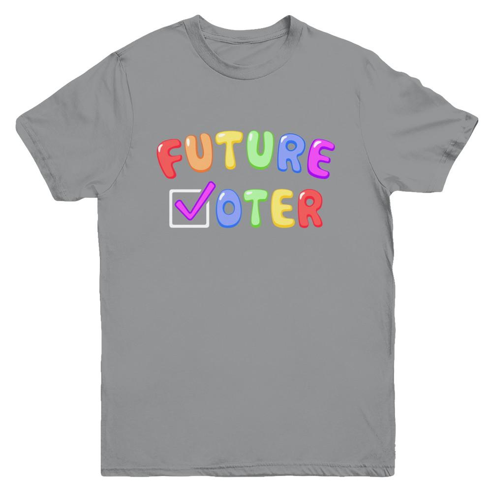 Voting Kids Vote Future Voter Rainbow Youth-Youth Shirt-Youth T-Shirt-Sport Grey