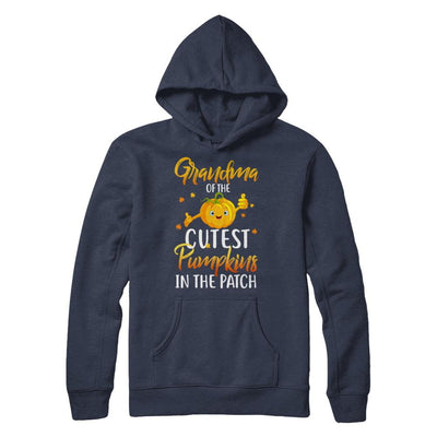 Halloween Grandma Of Cutest Pumpkins In The Patch-T-Shirt & Hoodie-Pullover Hoodie-Navy
