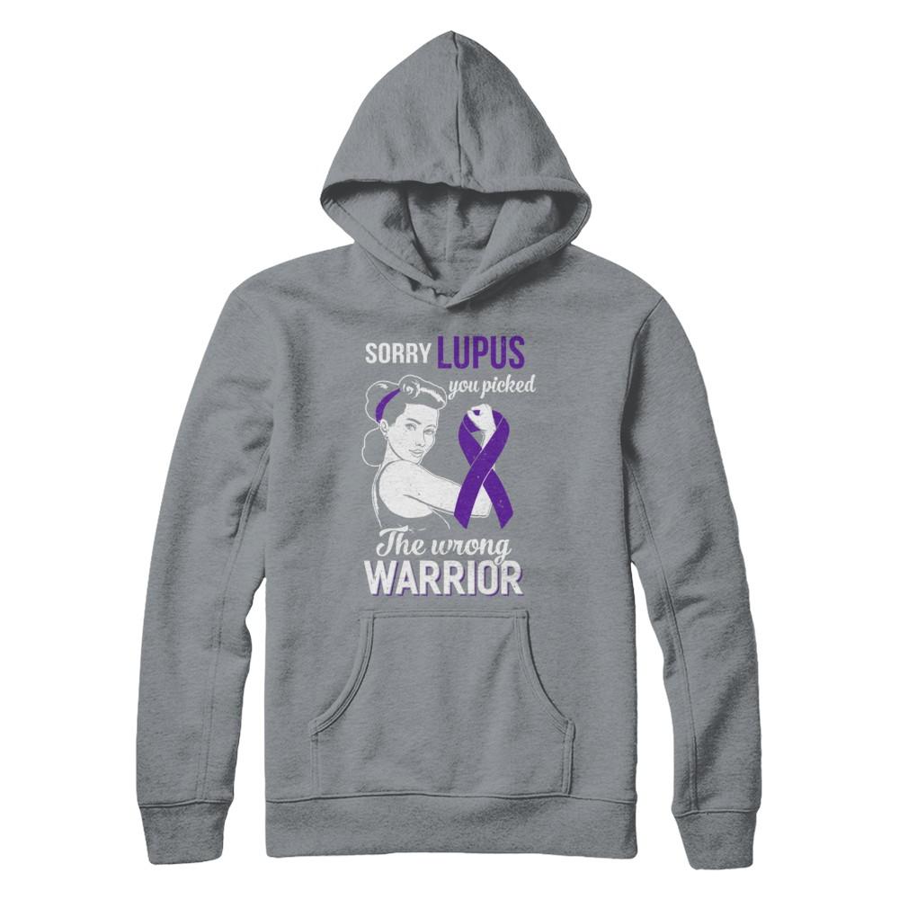 Sorry Lupus You Picked The Wrong Warrior Lupus-T-Shirt & Hoodie-Pullover Hoodie-Light Steel