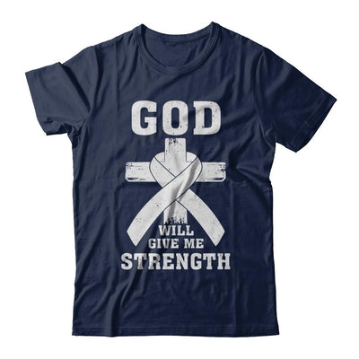 God Will Give Me Strength Clear Lung Cancer Gift-T-Shirt & Hoodie-Classic T-Shirt-Navy