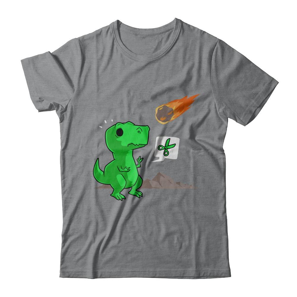 Rock Paper Scissors Funny Dinosaur-T-Shirt & Hoodie-Classic T-Shirt-Sport Grey