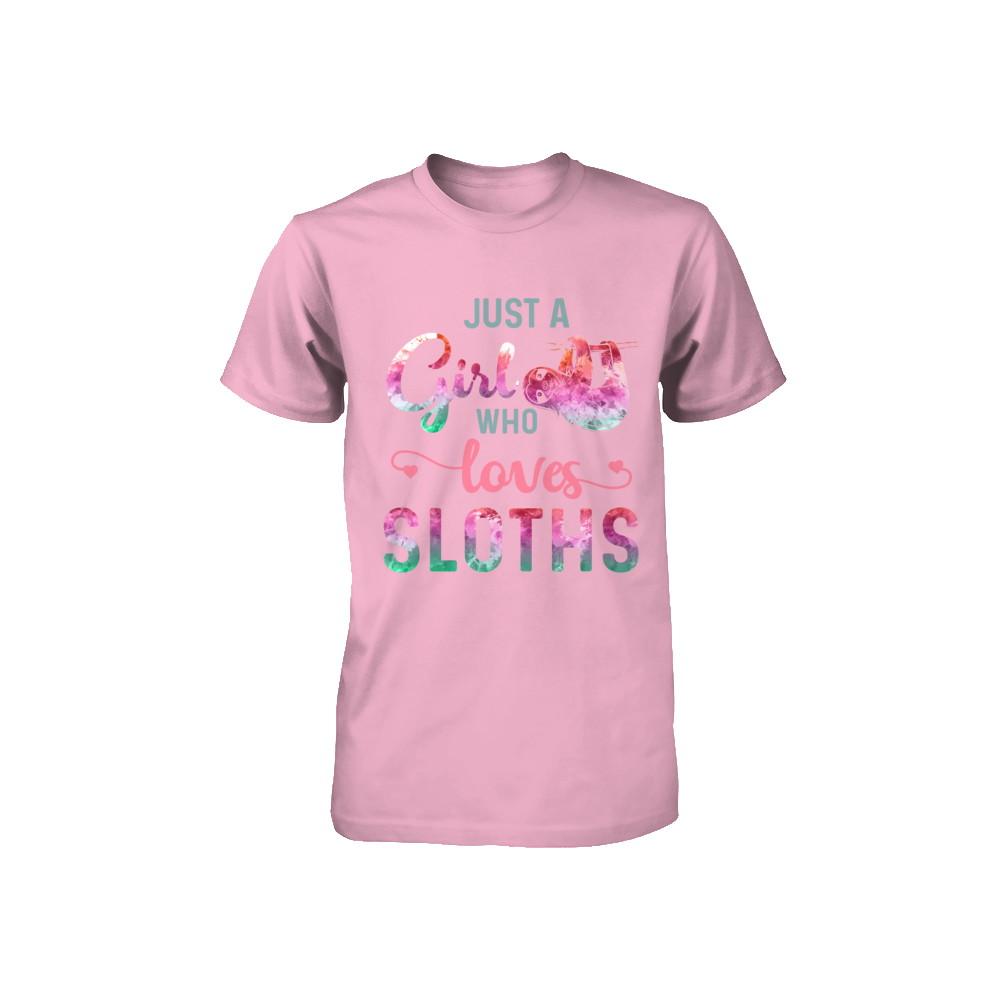 Just A Girl Who Loves Sloths Sloth Lover Youth-Youth Shirt-Toddler T-Shirt-Pink
