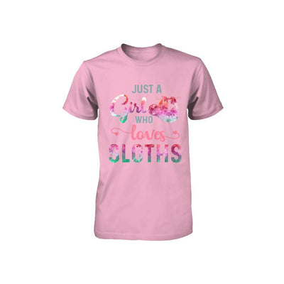 Just A Girl Who Loves Sloths Sloth Lover Youth-Youth Shirt-Toddler T-Shirt-Pink