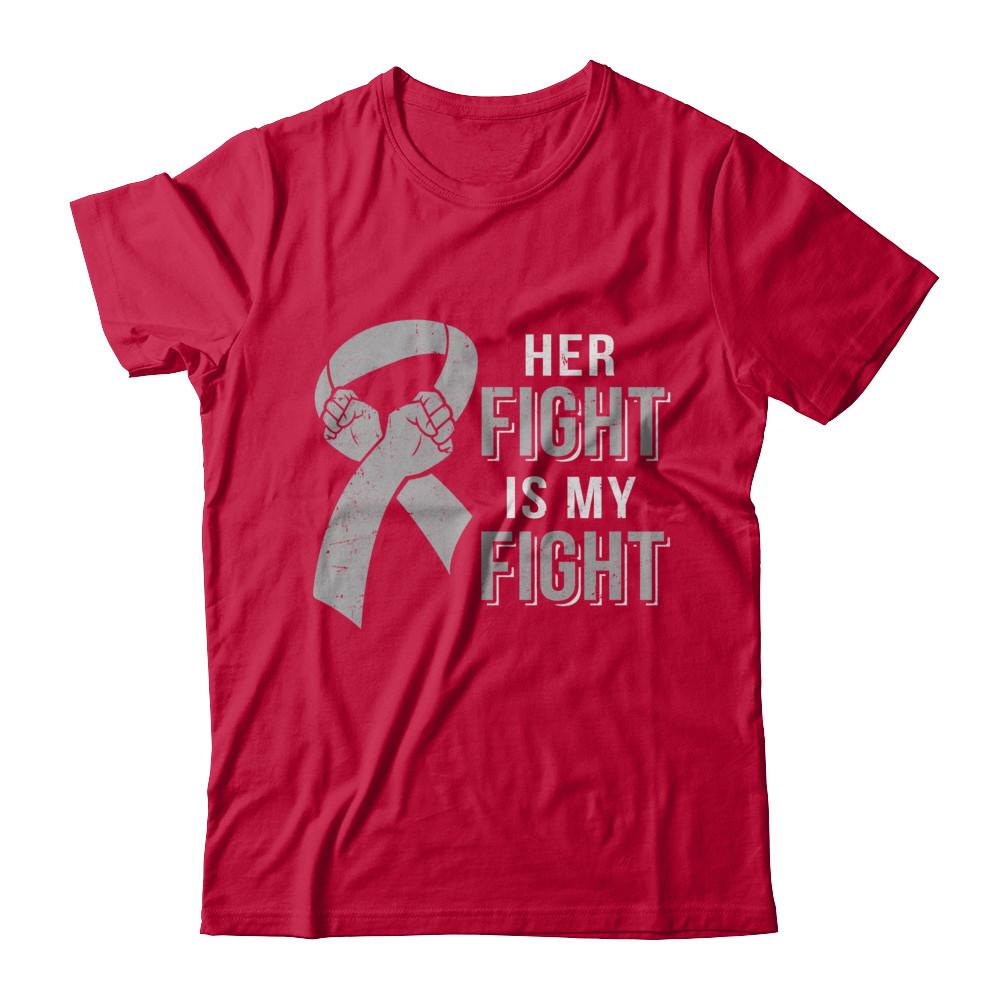 Her Fight Is My Fight Brain Cancer Parkinson's Disease-T-Shirt & Hoodie-Classic T-Shirt-Red