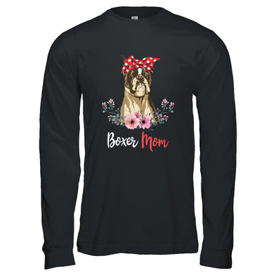Boxer Mom Gift For Women Dog Lover-T-Shirt & Hoodie-Long Sleeve T-Shirt-Black
