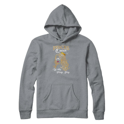 Pisces Queen Wake Pray Slay February March Girl Birthday Gift-T-Shirt & Tank Top-Pullover Hoodie-Light Steel