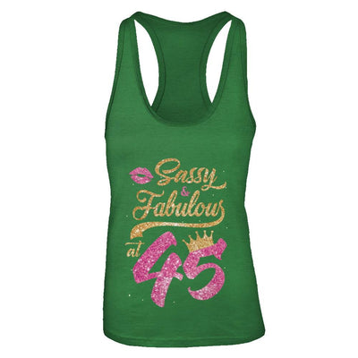 Sassy And Fabulous At 45th 1976 Birthday Gift-T-Shirt & Tank Top-Women's Ideal Racerback Tank-Kelly Green