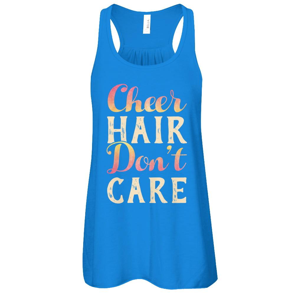 Cheer Hair Don't Care-T-Shirt & Tank Top-Women's Flowy Racerback Tank-True Royal
