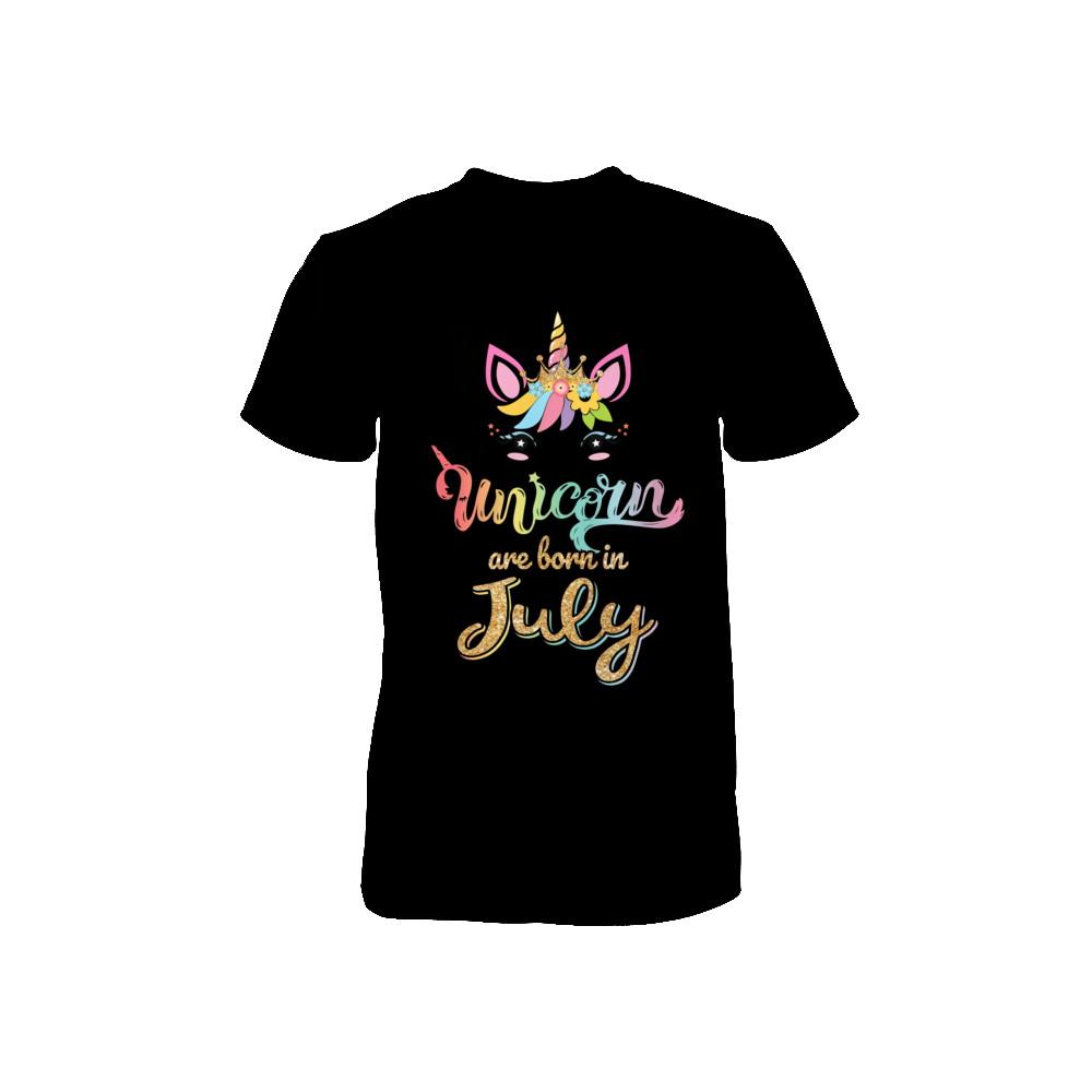Cute Unicorns Are Born In July Birthday Gift Youth-Youth Shirt-Toddler T-Shirt-Black