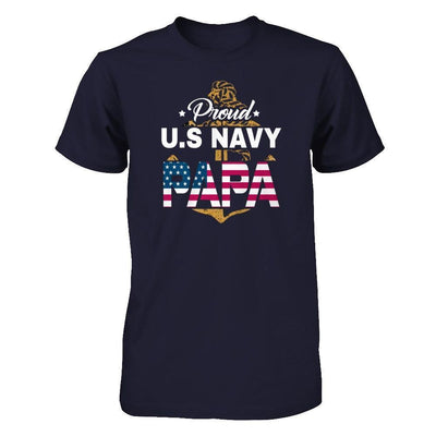 Proud US Navy Papa-T-Shirt & Hoodie-Premium T-Shirt-Midnight Navy