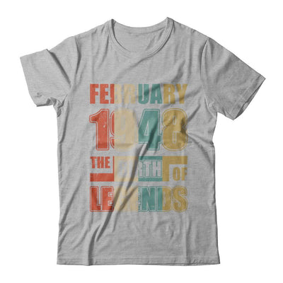 Vintage Retro February 1948 Birth Of Legends 73th Birthday-T-Shirt & Hoodie-Premium T-Shirt-Heather Gray