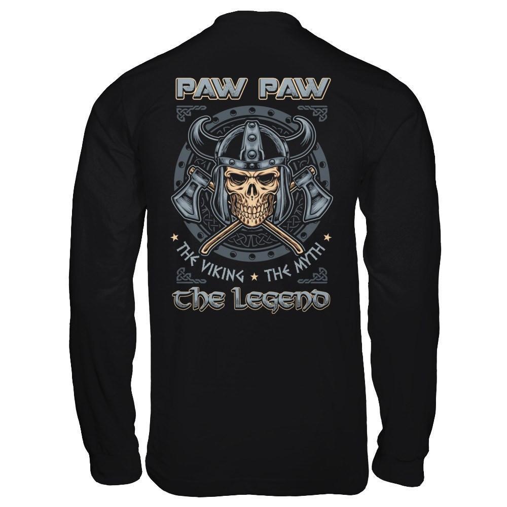 Paw Paw The Viking The Myth The Legend-T-Shirt & Hoodie-Long Sleeve T-Shirt-Black
