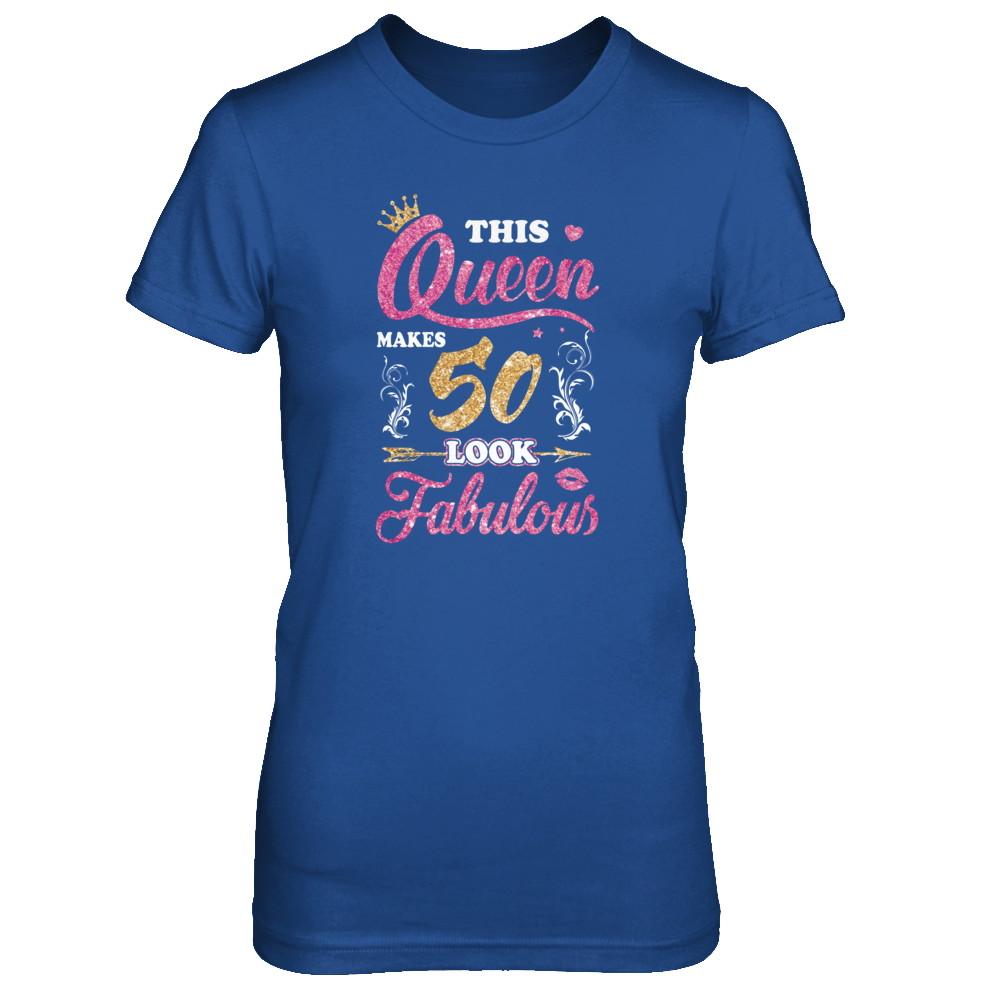 This Queen Makes 50 Look Fabulous 1971 50th Birthday-T-Shirt & Tank Top-Women's T-Shirt-Royal