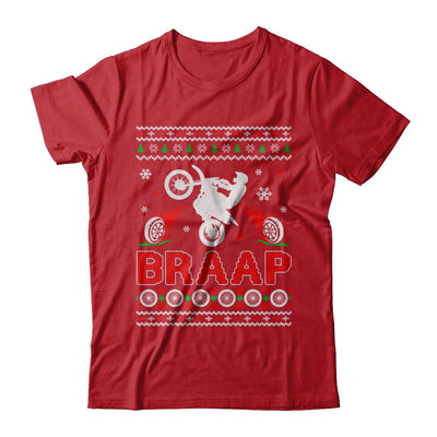 Motocross Sweater Christmas Dirt Bike BRAAP-T-Shirt & Sweatshirt-Classic T-Shirt-Red