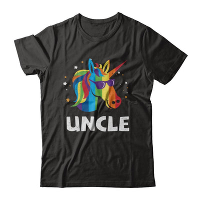 LGBT Pride Lesbian Gay Proud Uncle Unicorn-T-Shirt & Hoodie-Classic T-Shirt-Black