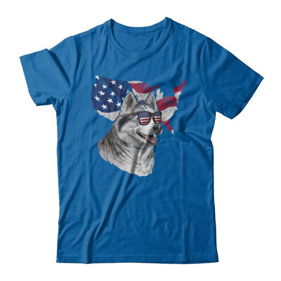 Funny Patriot Husky Dog 4Th Of July American Flag-T-Shirt & Hoodie-Classic T-Shirt-Royal