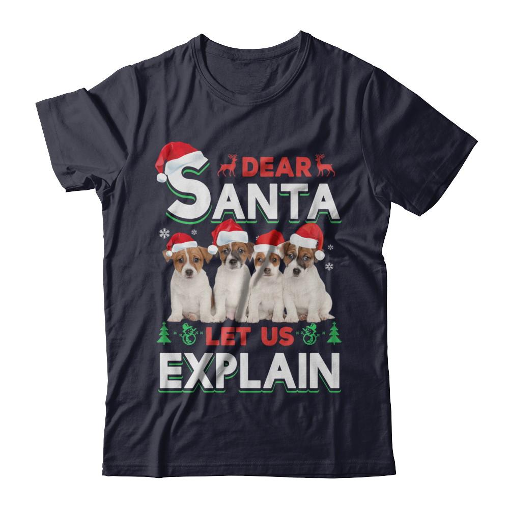 Dear Santa Funny Beagle Puppies Christmas Gift-T-Shirt & Hoodie-Premium T-Shirt-Midnight Navy