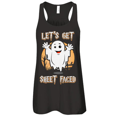 Halloween Let's Get Sheet Faced-T-Shirt & Tank Top-Women's Flowy Racerback Tank-Black