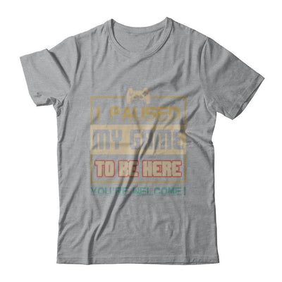 Vintage I Paused My Game To Be Here Funny Gifts Gamers-T-Shirt & Hoodie-Classic T-Shirt-Sport Grey