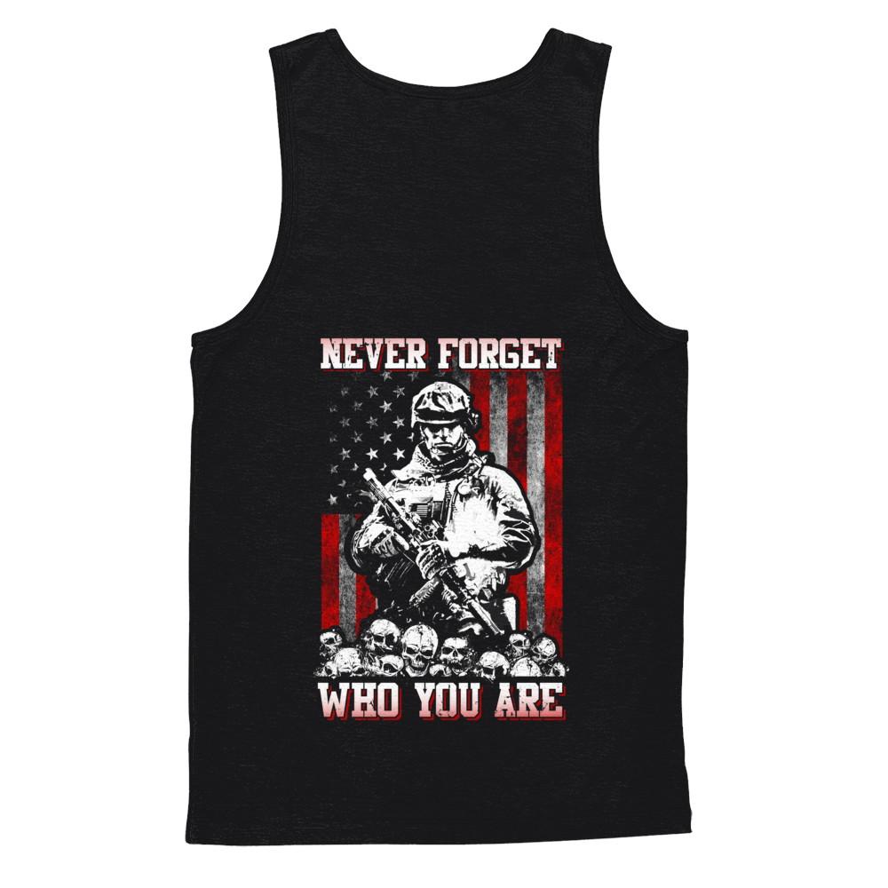 Veteran Soldier Never Forget Who You Are-T-Shirt & Hoodie-Unisex Tank-Black