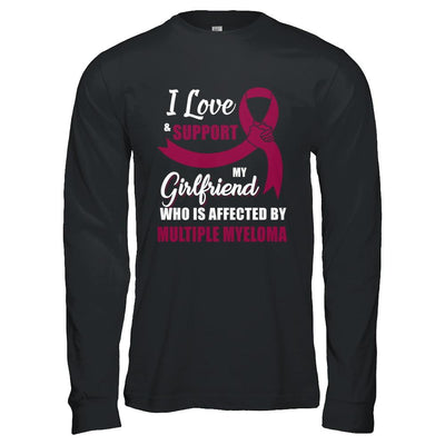Multiple Myeloma Awareness Support Burgundy Girlfriend Boyfriend-T-Shirt & Hoodie-Long Sleeve T-Shirt-Black