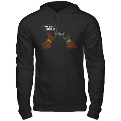 My Butt Hurts What Funny Easter Bunny-T-Shirt & Hoodie-Pullover Hoodie-Black