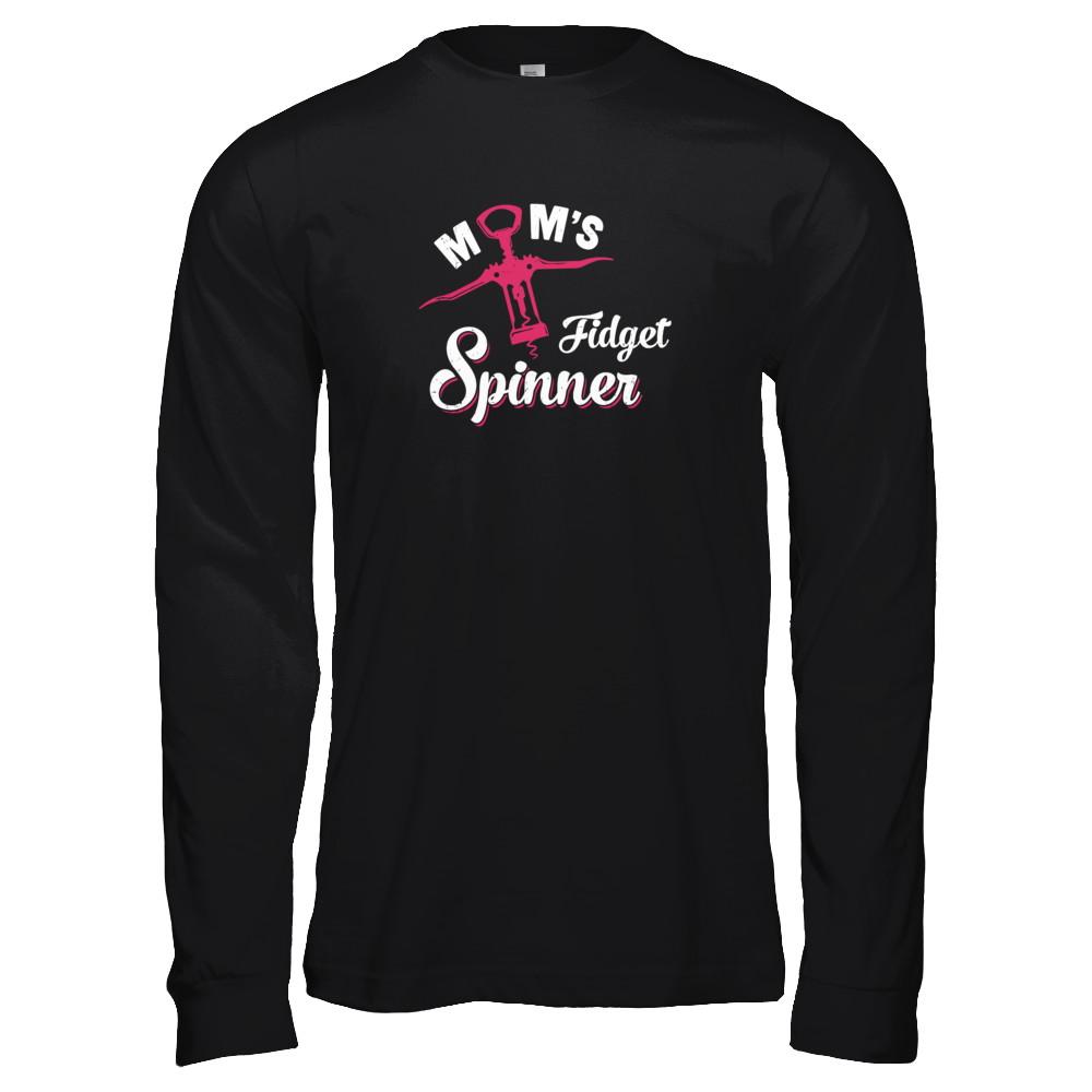 Mom's Fidget Spinner Wine Lover-T-Shirt & Tank Top-Long Sleeve T-Shirt-Black