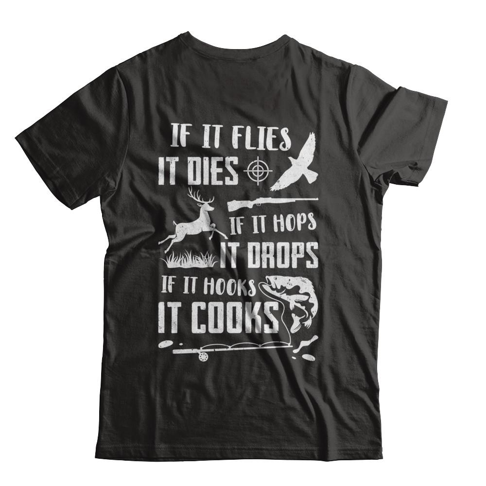 If It Flies If It Hops If It Hooks Funny Hunting Fishing-T-Shirt & Hoodie-Classic T-Shirt-Black