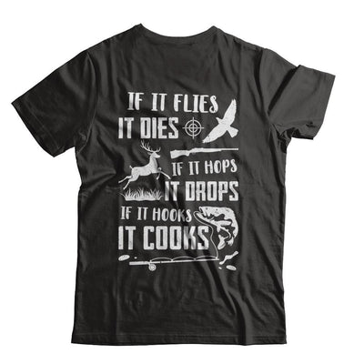 If It Flies If It Hops If It Hooks Funny Hunting Fishing-T-Shirt & Hoodie-Classic T-Shirt-Black