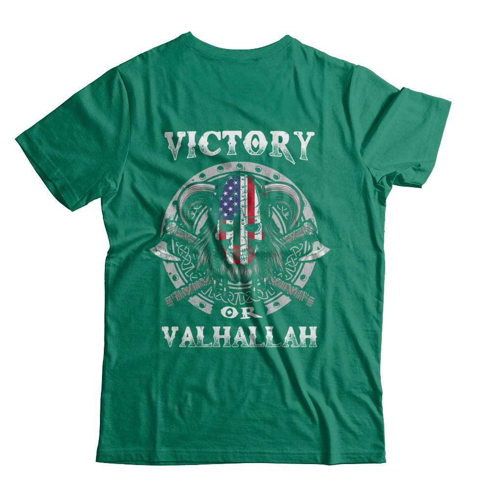 American US Flag Victory or Valhalla Viking-T-Shirt & Hoodie-Classic T-Shirt-Kelly Green