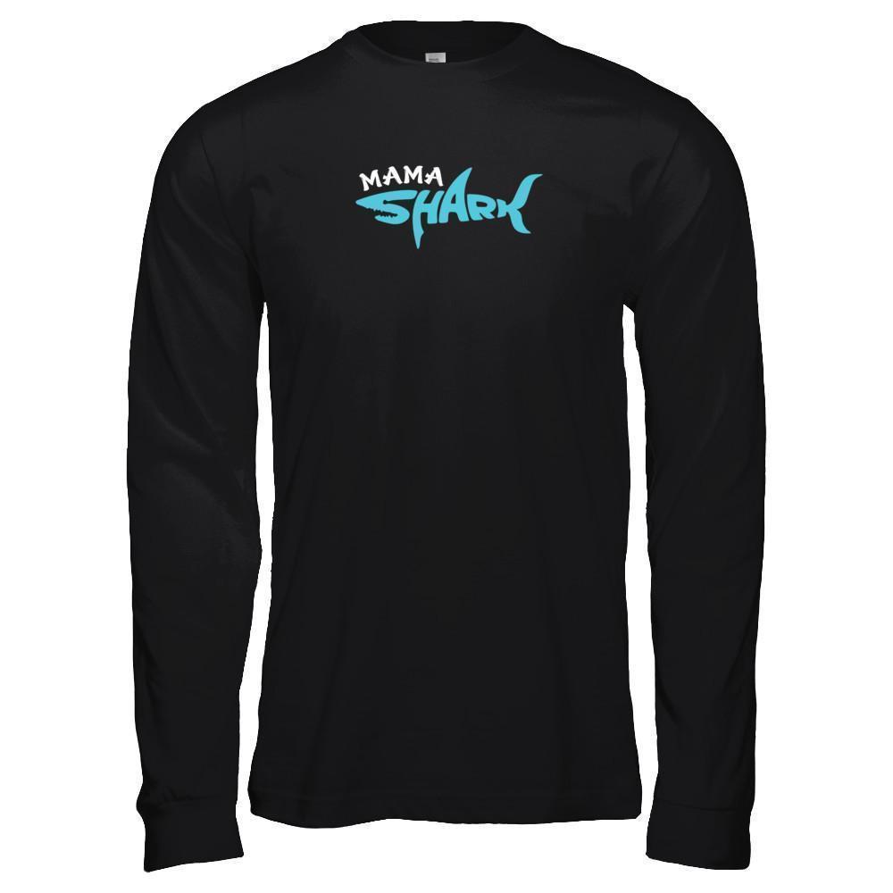 Mama Shark Lovers Best Mom-T-Shirt & Tank Top-Long Sleeve T-Shirt-Black