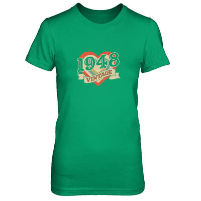 Vintage Retro Classic Heart Made In 1948-T-Shirt & Tank Top-Women's T-Shirt-Irish Green