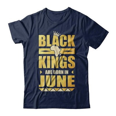 Black Kings Are Born In June Birthday-T-Shirt & Hoodie-Classic T-Shirt-Navy
