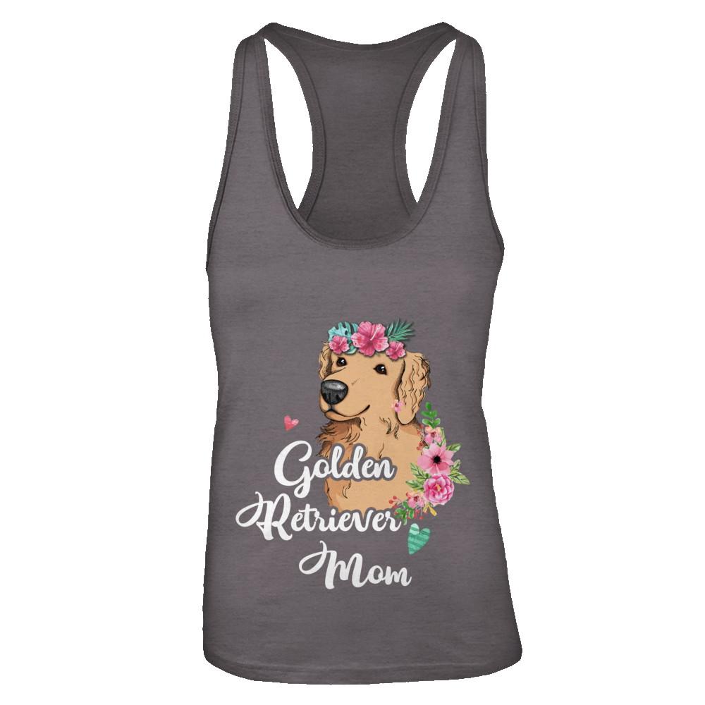Golden Retriever Mom Funny Dog Mom Gift Idea-T-Shirt & Tank Top-Women's Ideal Racerback Tank-Dark Grey